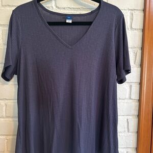 Old Navy Navy Ribbed V-Neck Top